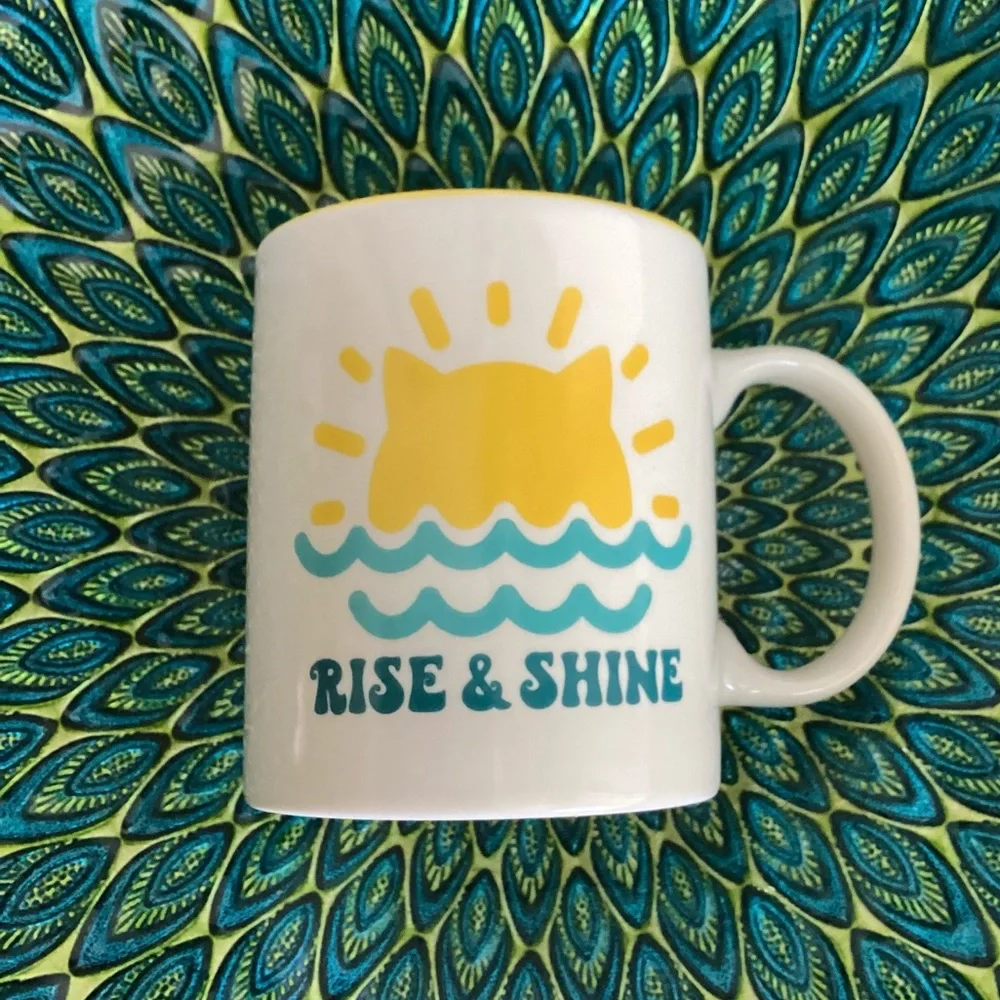 Cat Lady Rise & Shine mug NWOT sunrise - Picture 1 of 3